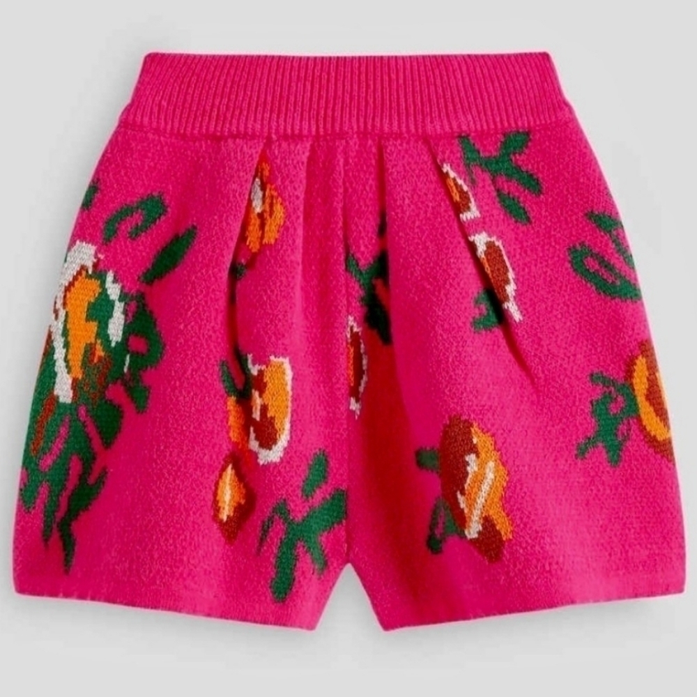 Cider Bright Floral Knit Shorts S NWT